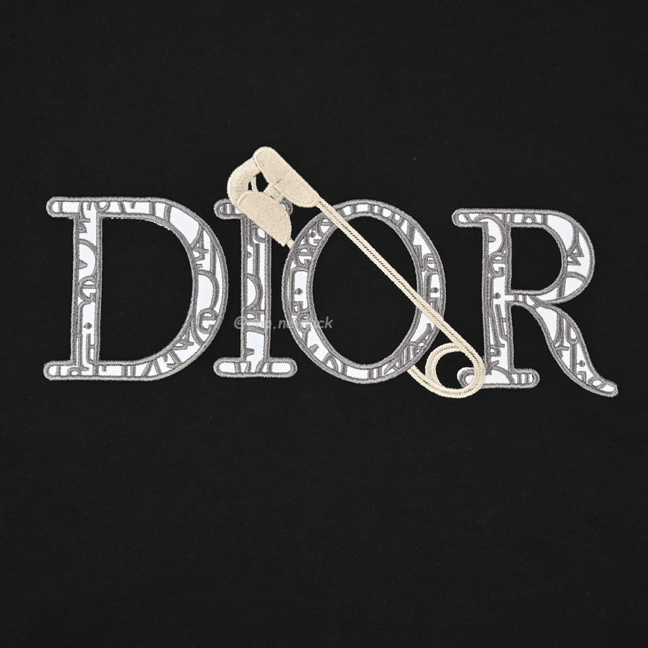 Dior Classic Letter Pin Embroidered Round Neck Short Sleeved T Shirt (7) - newkick.cc